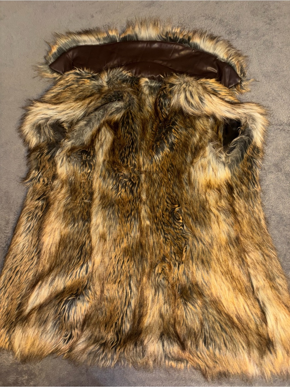 Denim & Supply Ralph Lauren Brown Multi-Tone Faux Fur Vest - Picture 5 of 5